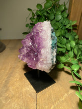 Load image into Gallery viewer, Amethyst Crystal on display stand - home décor or unique table piece