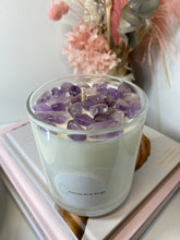 Load image into Gallery viewer, Large Amethyst stone natural soy Candle - Large candle size (285g)