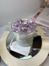 Load image into Gallery viewer, Large Amethyst stone natural soy Candle - Large candle size (285g)