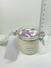 Load image into Gallery viewer, Medium Amethyst infused natural soy Candle in a jar- Medium size (180g)