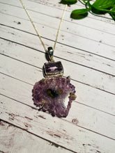 Load image into Gallery viewer, Amethyst pendant set in sterling silver - necklace