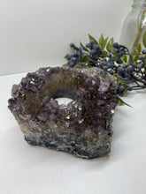 Load image into Gallery viewer, Amethyst Crystal tea light candle holder