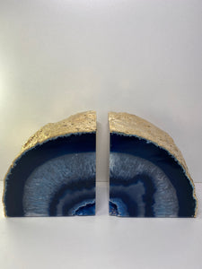 Blue Agate book ends with gold electroplating 03