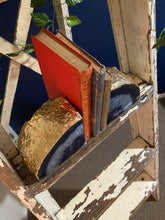 Load image into Gallery viewer, Blue Agate book ends with gold electroplating 05