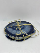 Load image into Gallery viewer, Blue polished Agate Slice drink coasters - set of 4 BCMD012