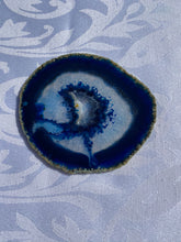 Load image into Gallery viewer, Blue polished Agate Slice drink coasters - set of 4 BCMD012