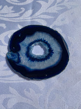 Load image into Gallery viewer, Blue polished Agate Slice drink coasters - set of 4 BCMD012