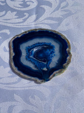 Load image into Gallery viewer, Blue polished Agate Slice drink coasters - set of 4 BCMD012