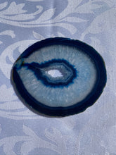 Load image into Gallery viewer, Blue polished Agate Slice drink coasters - set of 4 BCMD012