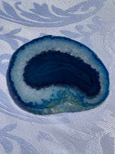Load image into Gallery viewer, Blue polished Agate Slice drink coasters - set of 4 BCMD017