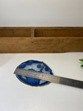Load image into Gallery viewer, Blue polished Agate Slice drink coaster with Gold Electroplating around the edges