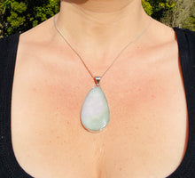 Load image into Gallery viewer, Burmese Jade Stirling silver pendant - necklace