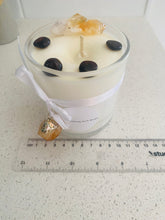 Load image into Gallery viewer, Large Citrine and Garnet natural soy Candle with bonus Citrine pendant - Large size (285g)