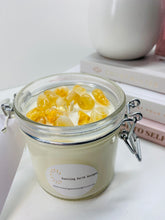 Load image into Gallery viewer, Medium Citrine infused natural soy Candle in a jar - Medium size (180g)