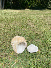 Load image into Gallery viewer, Clear Quartz crystal geode - home décor and table display 20