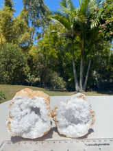 Load image into Gallery viewer, Clear Quartz crystal geode - home décor and table display 23