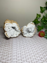 Load image into Gallery viewer, Clear Quartz crystal geode - home décor and table display 23