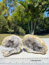 Load image into Gallery viewer, Clear Quartz crystal geode - home décor and table display 28