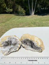Load image into Gallery viewer, Clear Quartz crystal geode - home décor and table display 28