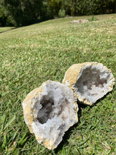 Load image into Gallery viewer, Clear Quartz crystal geode - home décor and table display 28