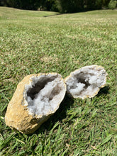 Load image into Gallery viewer, Clear Quartz crystal geode - home décor and table display 29