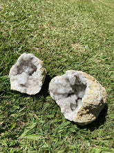 Load image into Gallery viewer, Clear Quartz crystal geode - home décor and table display 30