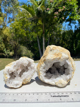 Load image into Gallery viewer, Clear Quartz crystal geode - home décor and table display 32