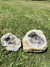 Load image into Gallery viewer, Clear Quartz crystal geode - home décor and table display 32
