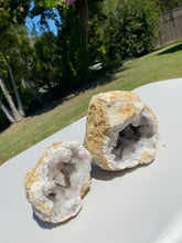 Load image into Gallery viewer, Clear Quartz crystal geode - home décor and table display 32