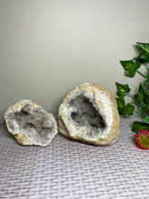 Load image into Gallery viewer, Clear Quartz crystal geode - home décor and table display 32