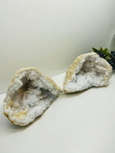 Load image into Gallery viewer, Clear Quartz crystal geode pair - home décor and table display