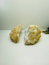 Load image into Gallery viewer, Clear Quartz crystal geode pair - home décor and table display