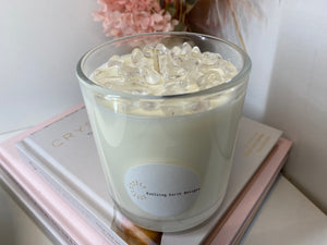 Large Clear Quartz natural soy Candle - Large candle size (285g)