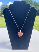 Load image into Gallery viewer, Gold stone heart shaped pendant set in sterling silver