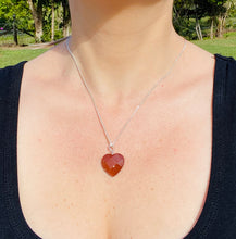 Load image into Gallery viewer, Gold stone heart shaped sterling silver pendant - necklace