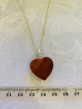 Load image into Gallery viewer, Gold stone heart shaped sterling silver pendant - necklace