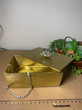 Load image into Gallery viewer, Gold trinket, jewellery or gift box with natural Pyrite handle - home décor or bathroom display
