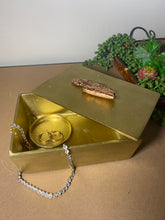 Load image into Gallery viewer, Gold trinket, jewellery or gift box with polished natural Copper handle