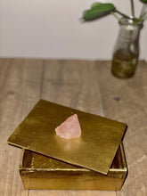 Load image into Gallery viewer, Gold trinket box with Rose Quartz handle