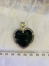 Load image into Gallery viewer, Green Goldstone heart shaped sterling silver pendant - necklace