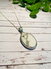 Load image into Gallery viewer, Howlite pendant set in sterling silver - necklace
