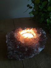 Load image into Gallery viewer, Amethyst crystal candle holder