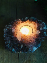 Load image into Gallery viewer, Amethyst crystal candle holder