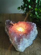 Load image into Gallery viewer, Amethyst crystal candle holder