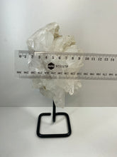Load image into Gallery viewer, Large clear quartz on black stand