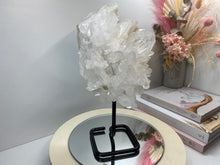 Load image into Gallery viewer, Large clear quartz on black stand
