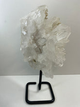 Load image into Gallery viewer, Large clear quartz on black stand