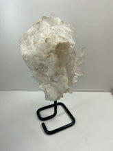 Load image into Gallery viewer, Large clear quartz on black stand
