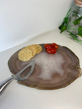 Load image into Gallery viewer, Large polished Natural Agate slice - cheese board or serving platter 02