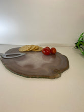 Load image into Gallery viewer, Large polished Natural Agate slice - cheese board or serving platter 02